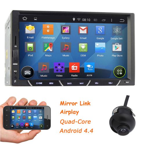 Quad-core android 4.4 2din hd car stereo radio mp4 player 3g-wifi no-dvd+camera