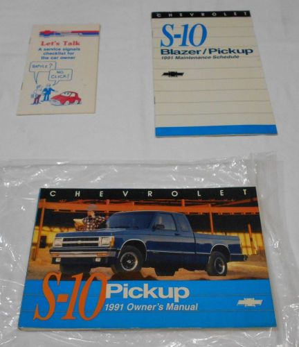 1991 chevrolet s-10 , blazer pickup owner&#039;s manual.3/pc set. / free s/h