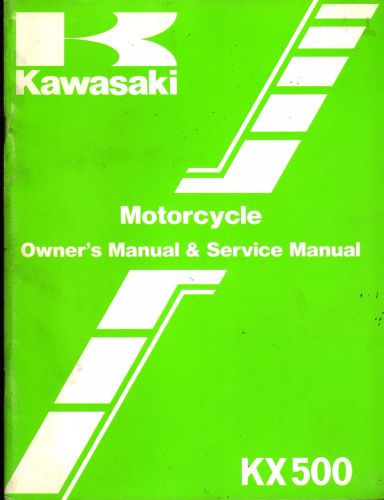 1985 kawasaki motorcycle kx500  service manual p/n 99920-1287-01  (423)