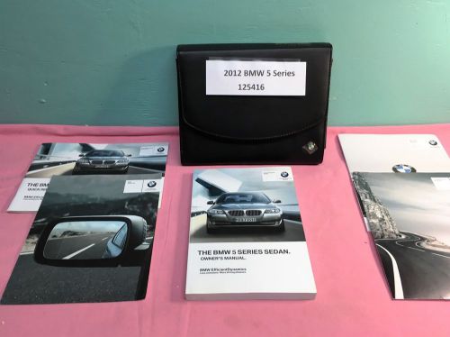 2012 bmw 5 series 525 528 530 owners manual set with navigation guide and case