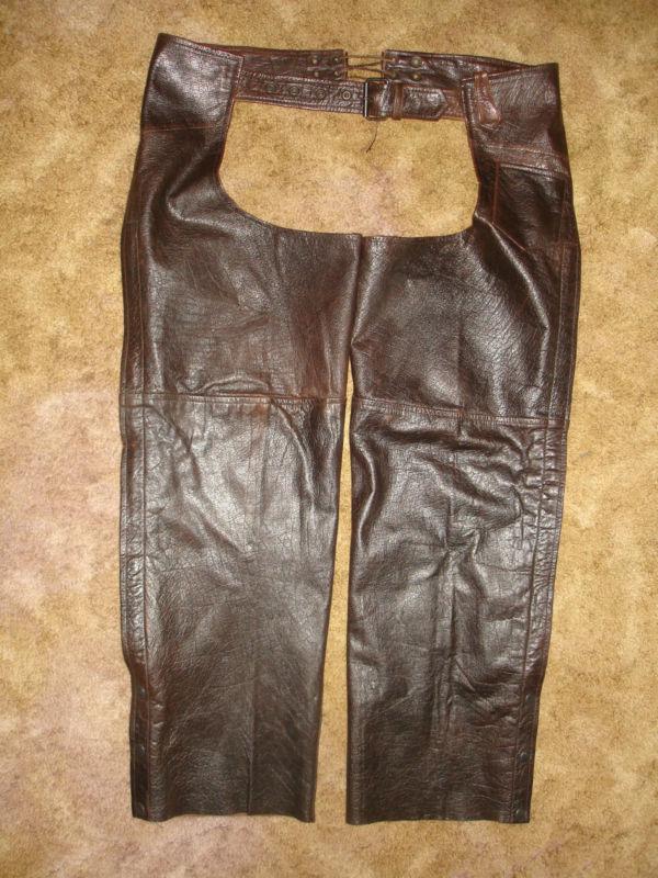 Dark brown leather chaps size xl not harley billings but nice  
