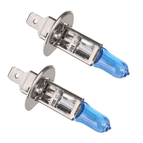 2x  car auto h1 12v 6000k 55w super bright white halogen head light lamp bulb