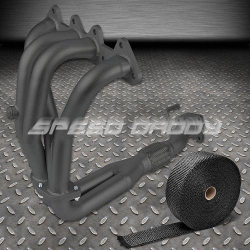 Stainless black coated exhaust header for 98-02 accord f23 2.3l sohc+heat wrap