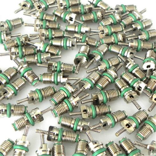 10pcs car air condition refrigerant r134a valve core silver tone and green