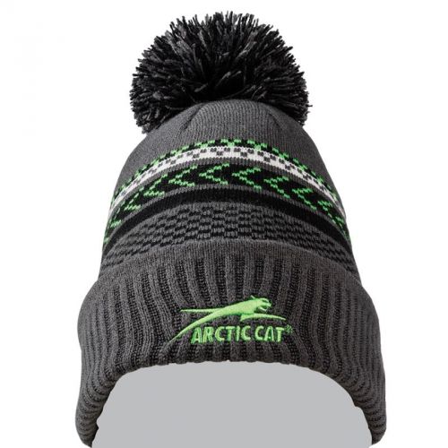 Arctic cat aircat with pom knit 100% acrylic beanie - black green - 5273-076