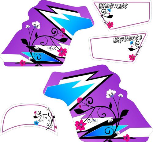 Girls yamaha pw50 graphics decal sticker kit pw 50 purple flower princess