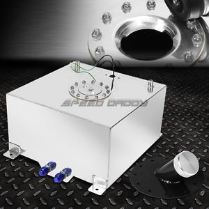 15.5 gallon/59l polished aluminum fuel cell tank+level sender+45° fast fill neck