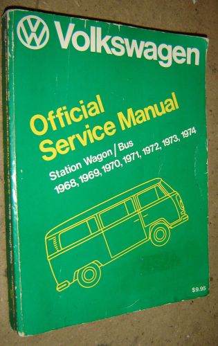 Official repair service book manual for volkswagen transporter bus 1969 - 1974