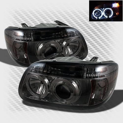 Smoked 95-01 ford explorer twin halo led projector headlights head lights smoke