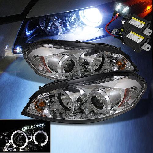 Slim 6000k xenon hid+06-13 impala halo led projector headlights head lights set