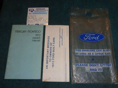 1972 mercury montego owner&#039;s manual set / owner&#039;s guide set / original!!!