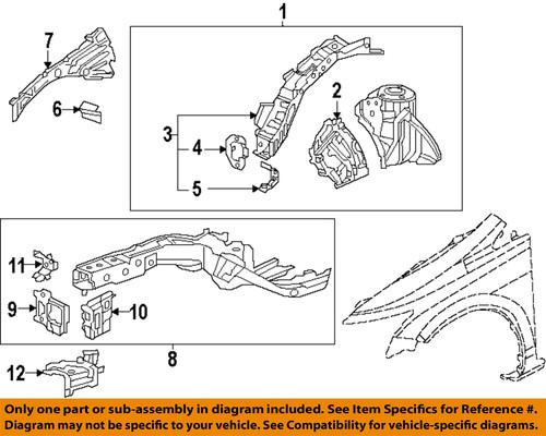 Honda oem 04606tr0a00zz fender-mount bracket