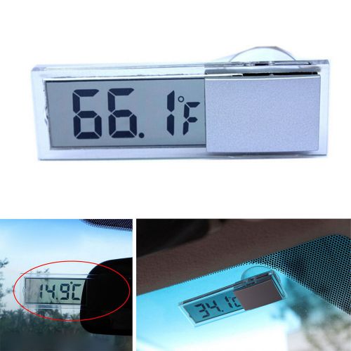 Windshield transparent thermometer ℉ fahrenheit celsius lcd digital sucker temp