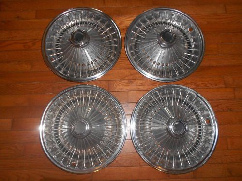 Rare-oem heavy set/4 dodge charger challanger 14 wire spoke wheel cover hubcaps