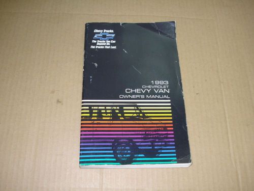 1993 chevrolet chevy van owners manual