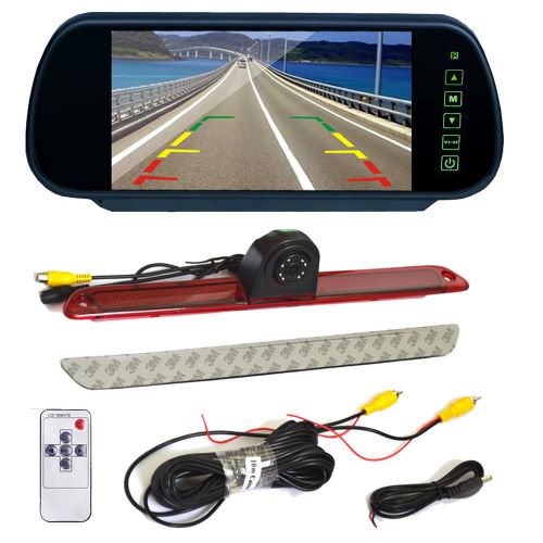 7&#034; mirror monitor+ir backup 3rd brake light camera for mercedes-benz sprinter