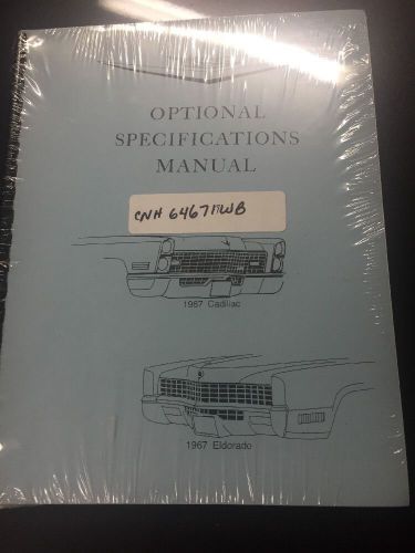 1967 cadillac eldorado optional specifications booklet manual guide