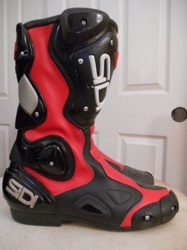 Sidi stivali vertebra 2 red black leather motorcycle boots mens 43 us 9 9.5 nice