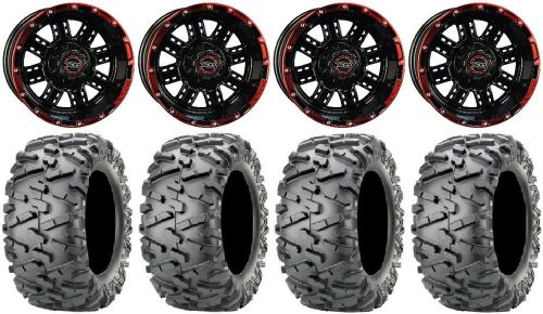 Madjax transformer black/red golf wheels 12&#034; 23x10-12 bighorn 2.0 tires yamaha