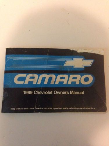 1989 chevy camaro original owners manual  guide book 89