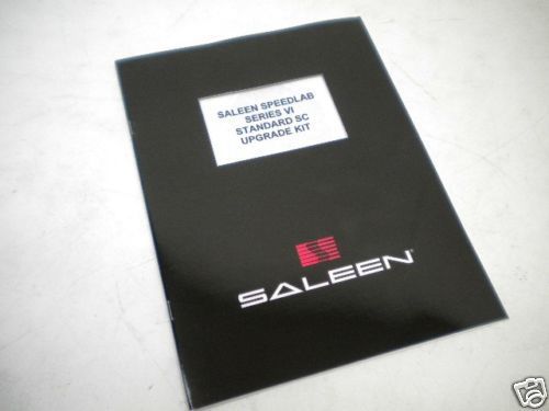 Saleen mustang supercharger 2005-07 upgrade install manual 4.6 speedlab ser. vi