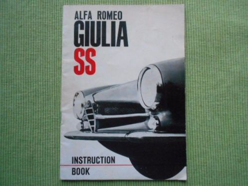 Alfa romeo giulia ss used original instruction book / owners manual english #890