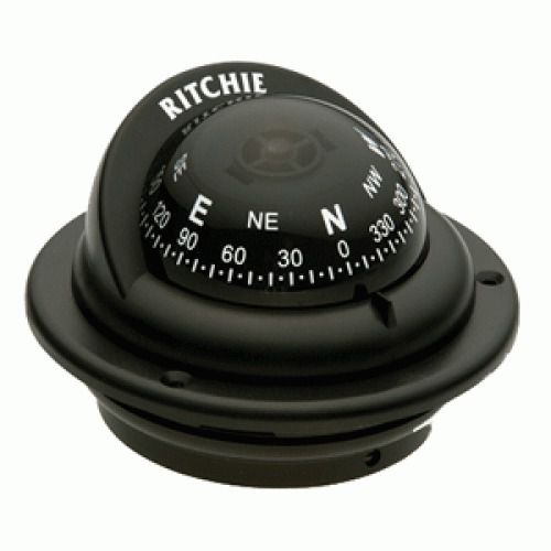 E.s. ritchie #tr-35 - black trek flush mount compass - 2.25in dial
