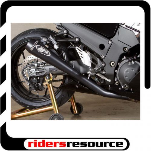 2012-2016 kawasaki ninja zx-14 m4 exhaust black retro-drag slip-on ka9422