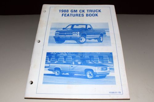 1988 gm ck truck features book 10388.011b chevy chevrolet gm shop service manual