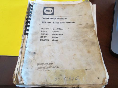 Bsa workshop service manual b25 b50 gold star victor original used l-121