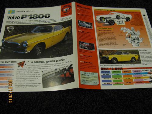 ★★ volvo p1800 - collector brochure specs info 1960 - 1971 ★★