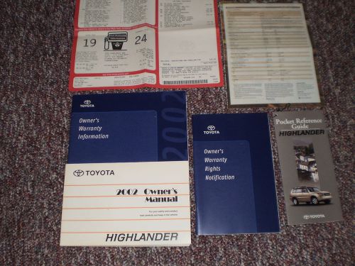 2002 toyota highlander suv owners manual books guide window label all models