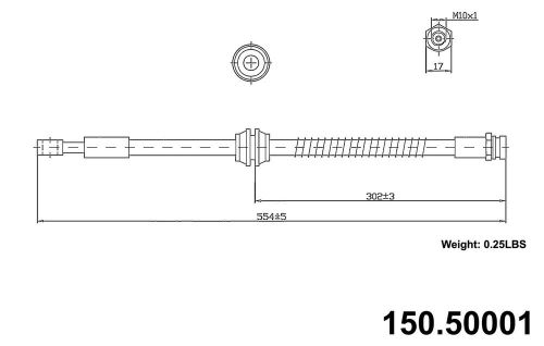 Brake hydraulic hose front centric 150.50001 fits 02-05 kia sedona