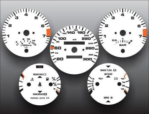 1986-1991 porsche 944 300 kmh metric kph dash instrument cluster white face gaug