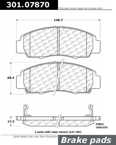 Centric parts 301.07870 front premium ceramic brake pads