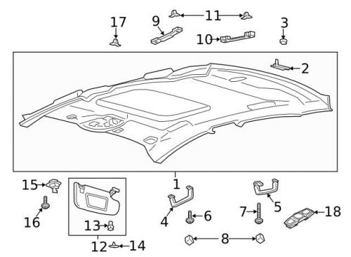 Genuine 2013-2016 ford sunvisor cap ds7z-4273-ab