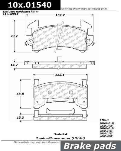 Centric 106.01540 brake pad or shoe, front