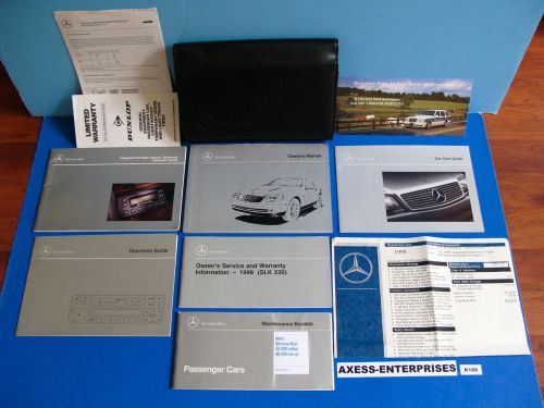 1998 mb mercedes r170 slk slk230 kompressor owners manuals books set + case k166