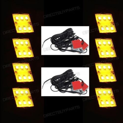 New 1set of 8 waterproof module 48 amber led light for truck bed rear work box
