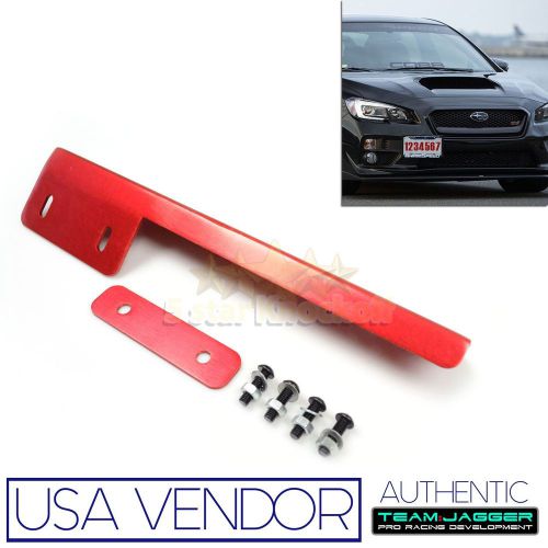 No drilling needed! screw on front license plate relocator bumper grille red
