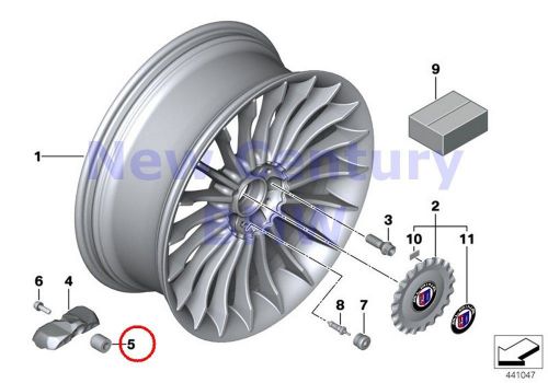 4 x bmw genuine light alloy rim intermediate piece e65 f01 f01n f02 f02n f06 f06