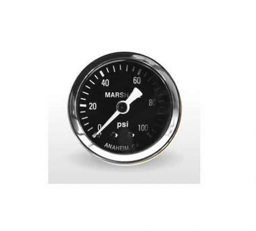 Marshall gauge 0-100 psi fuel / oil pressure gauge black 1.5&#034; diameter 1/8&#034; npt