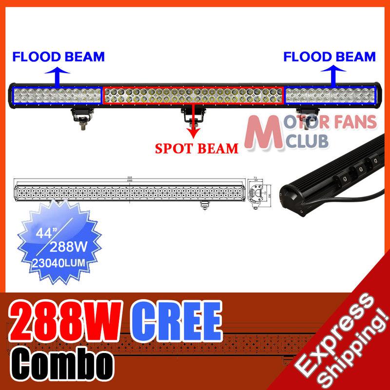 44inch 288w cree led work light bar lamp spot flood combo 4wd offroad 234w/240w