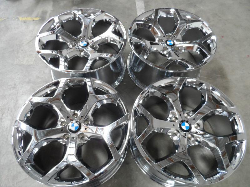 20" bmw x5 x6 y spoke style rare chrome wheels! super nice! 5x120 22 