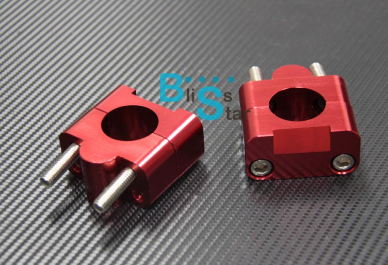 Red universal bar clamp riser taper handlebar dirt bike atv quad 7/8" 1 1/8"