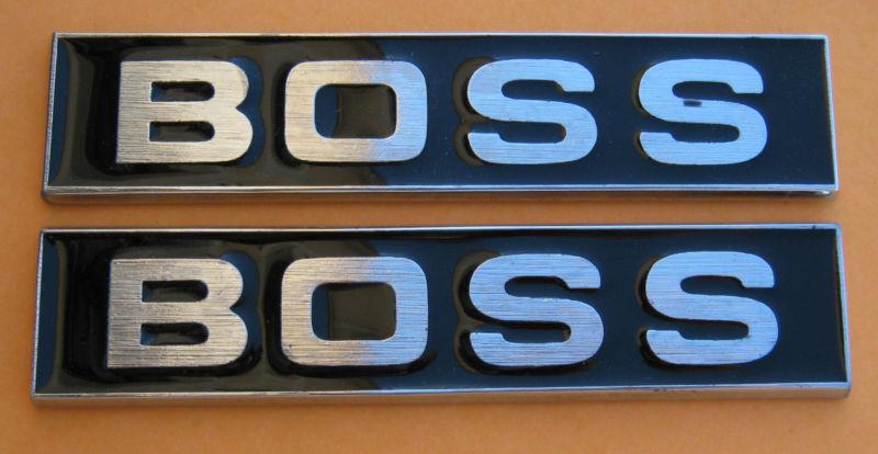 Boss emblems pair for old ford mustang 429 302 truck heavy metal