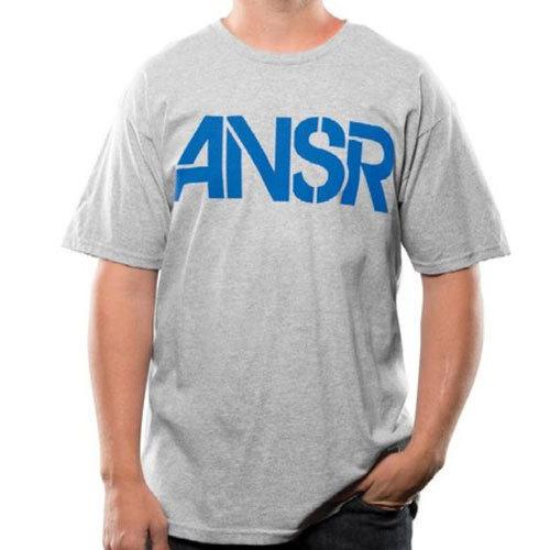 Answer stencil 2014 mens short sleeve t-shirt gray/cyan