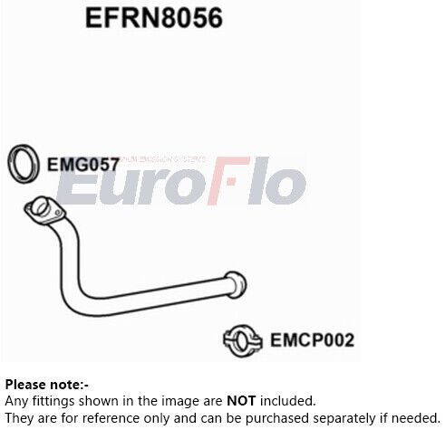 Exhaust pipe fits renault clio mk2 1.9d front 1998 on euroflo 8200045344 quality