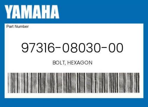 New genuine oem yamaha bolt, hexagon - 97316-08030-00