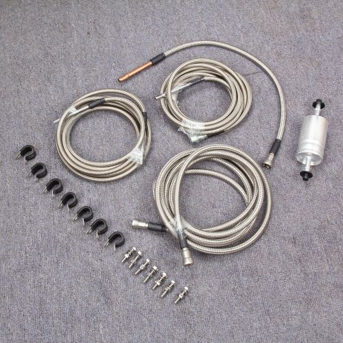 Braided ss fuel line quick fix kit for 1999-2003 silverado sierra v8 gas flex